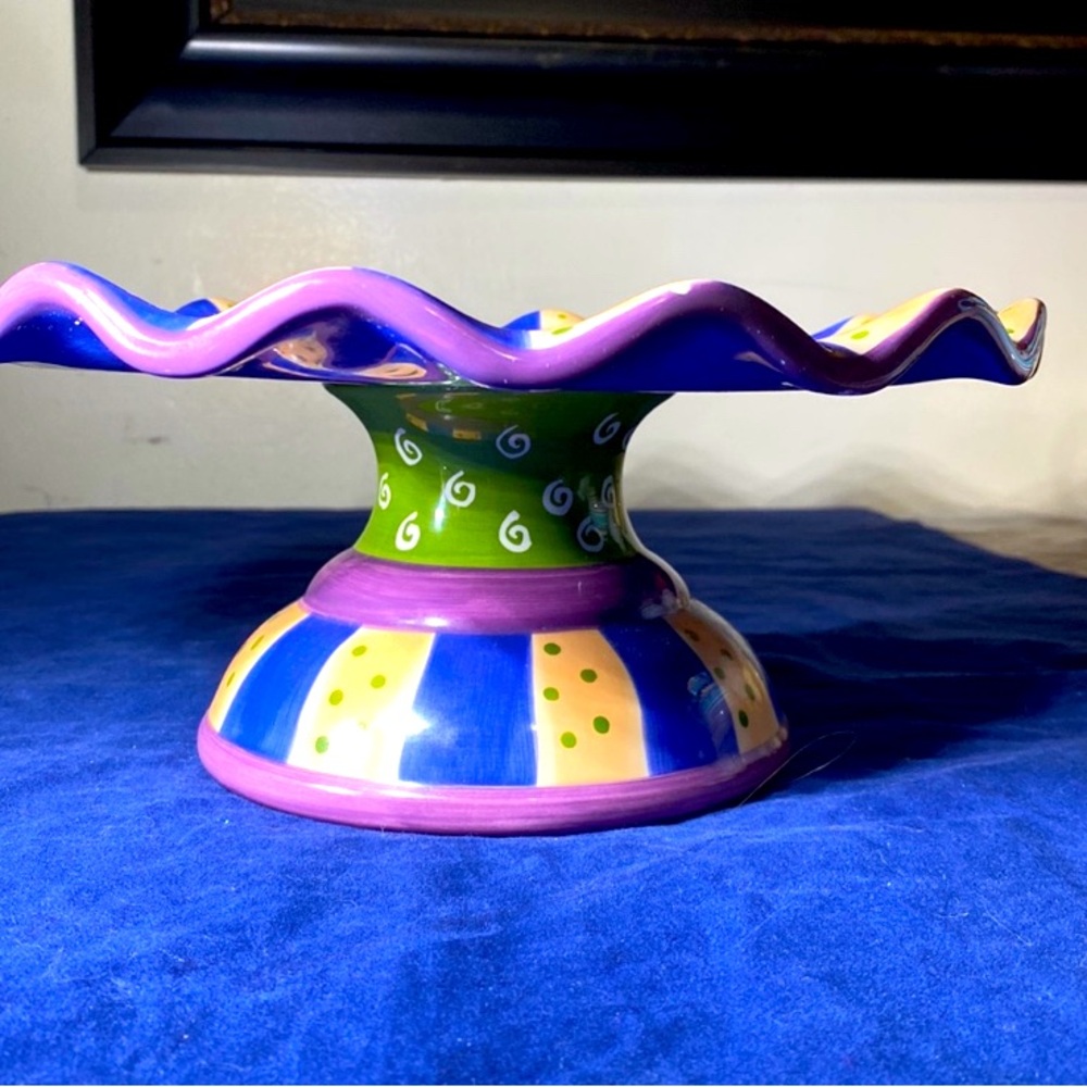 Ganz Ceramic Cake Pedestal Fruity Theme